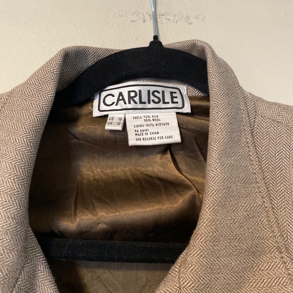 Carlisle blazer Women 10 silk  Wool Career Business Casual Work - Picture 2 of 3